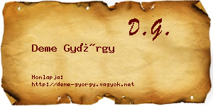 Deme György névjegykártya