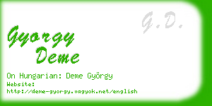 gyorgy deme business card