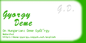gyorgy deme business card
